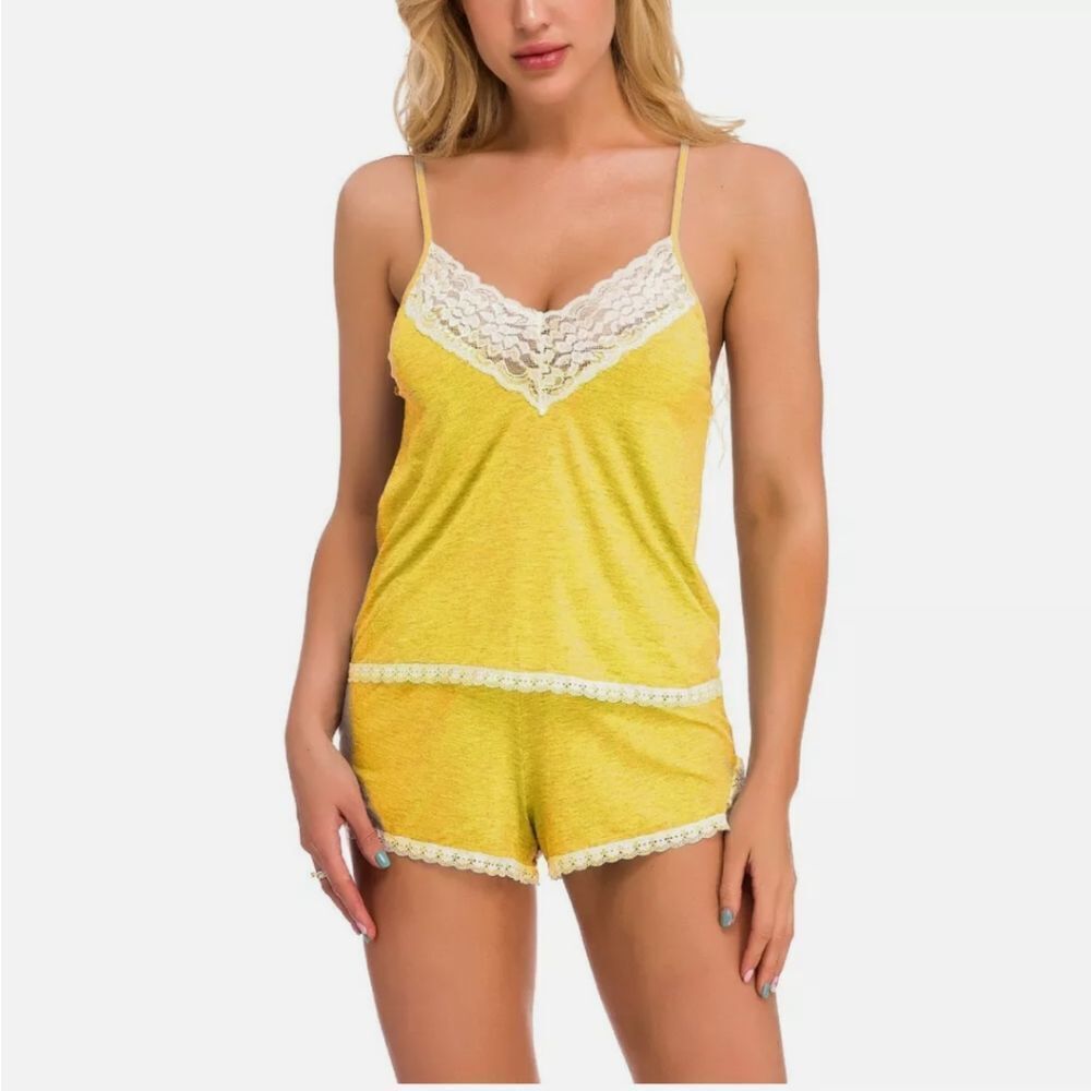 Lace Cotton Sleepwear Womens Cami Shorts Nightwear